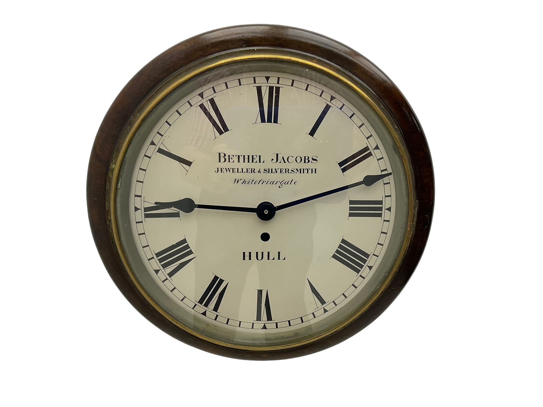 12” wall clock with a battery operated quartz movement