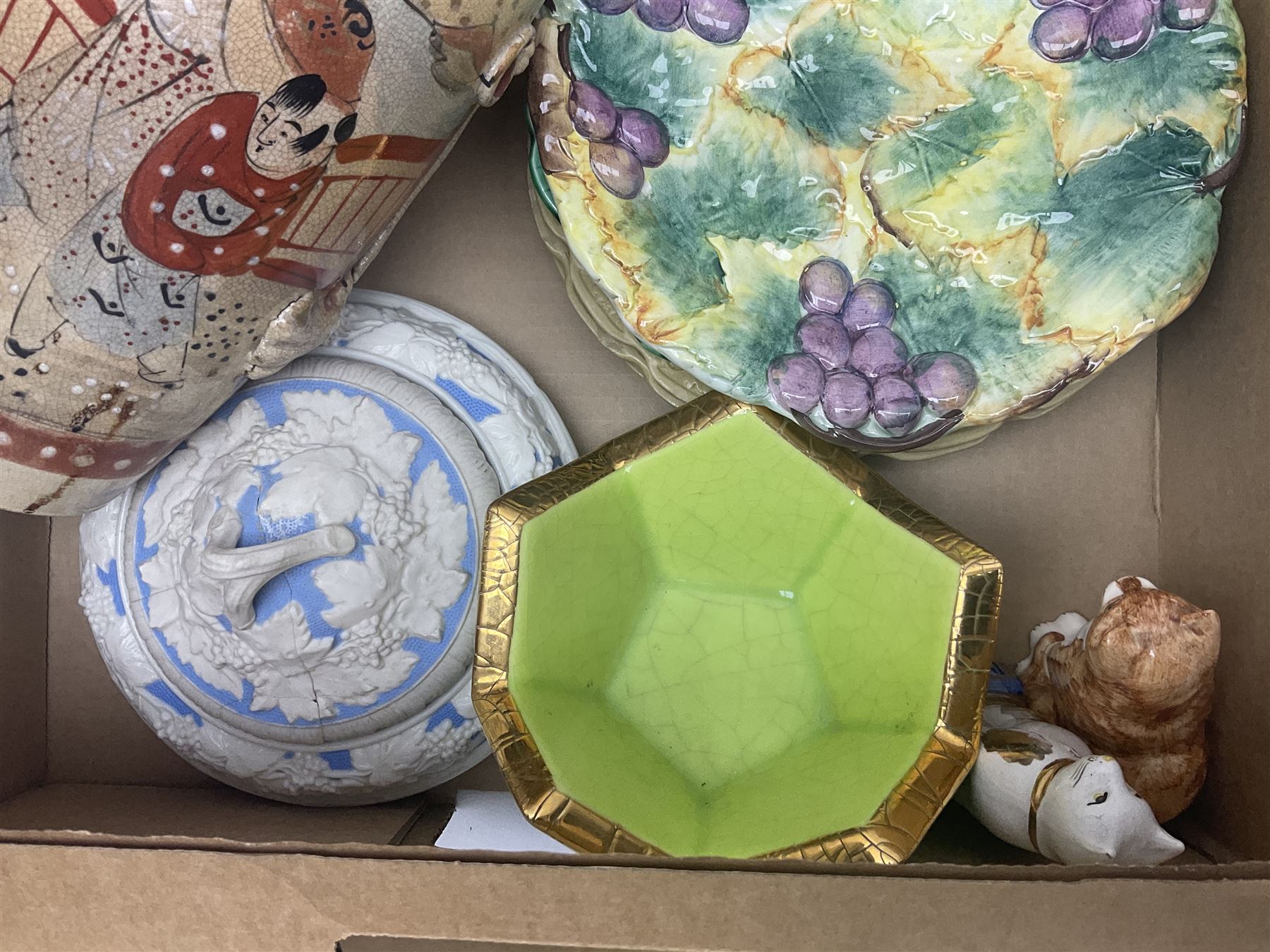 Tea service decorated with roses, together with Victorian and later ceramics etc, in four boxes