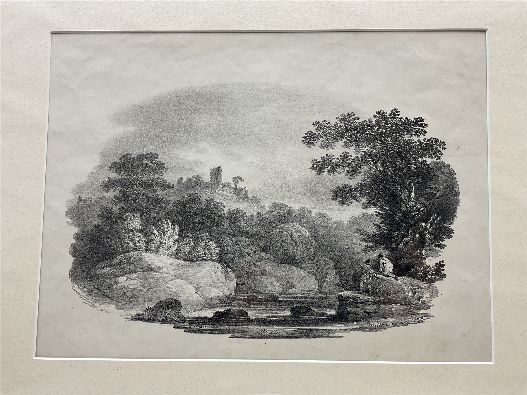 Francis Nicholson (British 1753-1844): Whitby, Knaresborough, Ripon, Aysgill Force, et al., collection of early 19th century engravings and lithographs, each mounted and housed in a bespoke folder