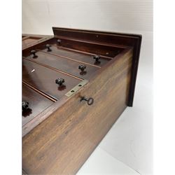 19th century mahogany table top cabinet, fitted with five drawers, H38cm