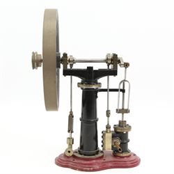 Scratch built model, Benson Vertical Over Crank steam engine, wheel 15.5cm diameter, H23.5cm