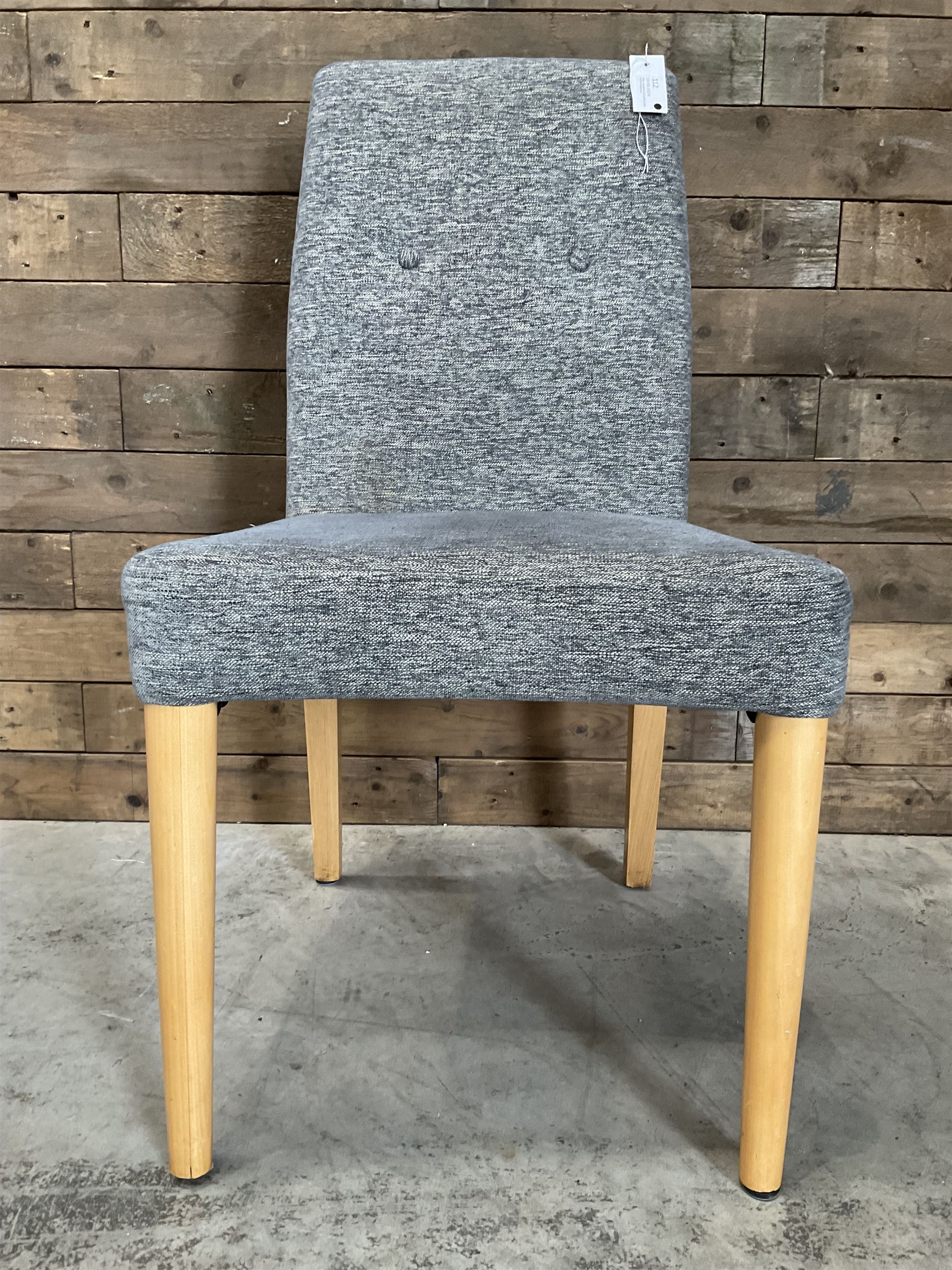 27 x chair upholstered in textured grey fabric, beech legs