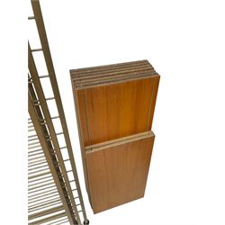 Ladderax - mid-20th century teak wall unit system, various shelves, wardrobe unit, single drawer unit, three drawer unit