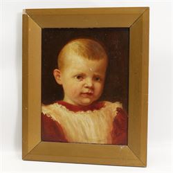 English School (19th Century): Portrait of a Baby Boy, oil on canvas unsigned 22cm x 17cm 