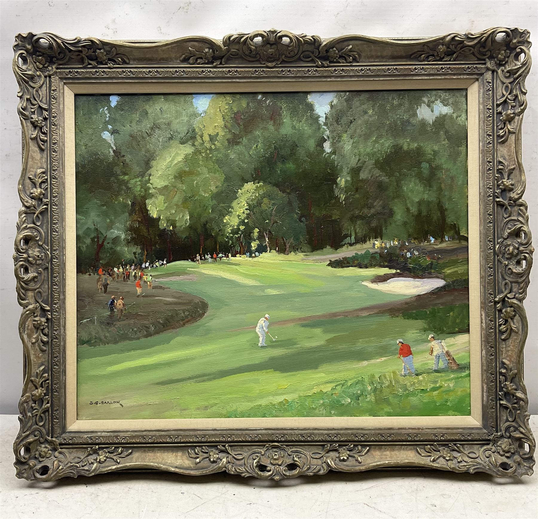 Gordon Clifford Barlow (British 1913-2005): 'Sunningdale Golf Club - 7th Hole Old Course', oil on canvas signed, titled verso 50cm x 60cm 