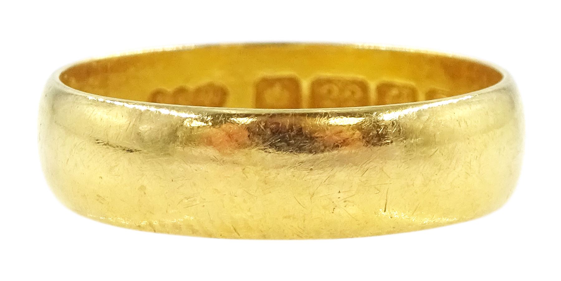 Edwardian 22ct gold wedding band, Birmingham 1902