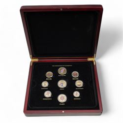 Commemorative coins, medallions, sets and part sets, including 2015 'The New Portrait Coinage Medal' and 'The Fourth Portrait Coinage Medal', various five pound coins, first and second 'The World of Peter Rabbit Gold-Plated Ingot Collection', Tristan Da Cunha 2012 'Super Crown to celebrate the Thames Diamond Pageant', 'The Changing Face of Britain's Coinage Golden Edition' etc