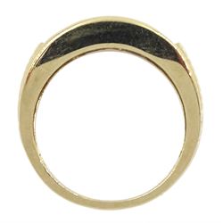 9ct gold five stone iolite ring, hallmarked