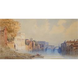 Samuel Read RWS (British 1815-1883): On the Ouse - York, watercolour signed and inscribed 20cm x 38cm