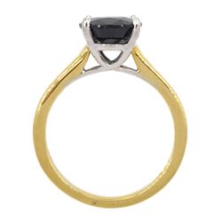 18ct gold single stone oval cut sapphire ring, hallmarked, sapphire approx 3.30 carat