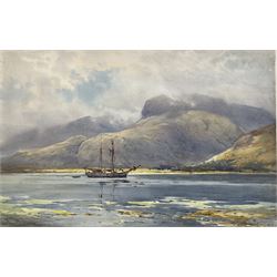 Charles William Adderton (British 1866-1944): 'Ben Nevis from Fort William', watercolour signed and dated 1912, titled verso 31cm x 47cm (unframed)
Provenance: direct from the family of the artist Harry Wanless 1872-1934, part of a collection never previously seen on the market
Notes: Adderton was a friend of the brothers Harry and Charles Wanless, all of whom studied under Albert Strange at the Scarborough School of Art School. Adderton had a studio at 55 Sandside, Scarborough between 1894 and 1901, he moved to Ockbrook Derby and later to Robin Hoods Bay where he was a member of the Fylingdales Group of Artists