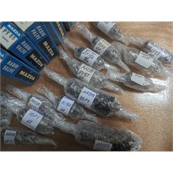 Large collection of Mazda thermionic radio valves/vacuum tubes, including boxed examples and loose bubble wrapped and identified examples