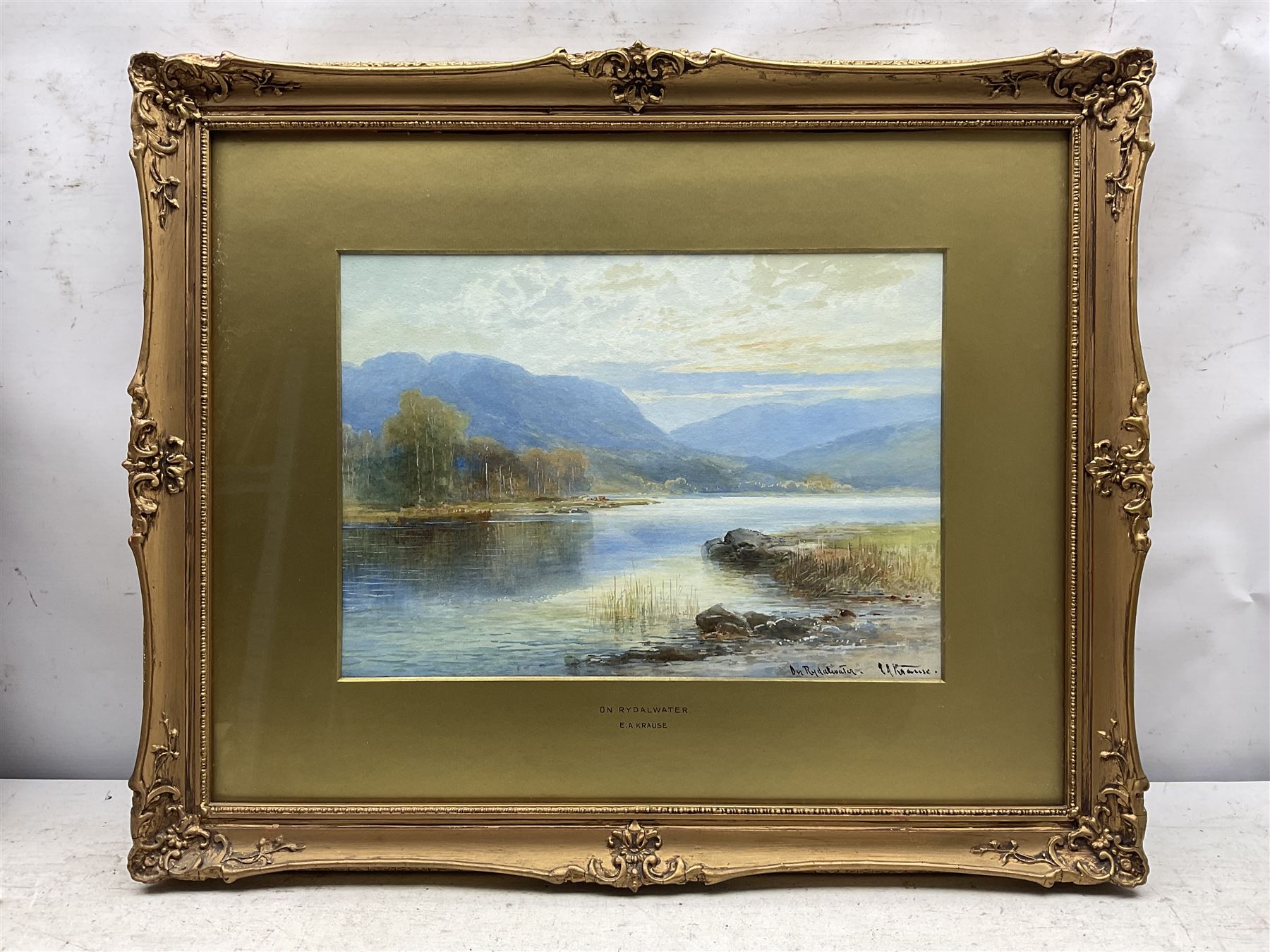 Emil Albert Krause (British 1866-1922): 'On Rydal Water' and 'On Wast Water', pair watercolours signed and titled 23cm x 33cm (2)