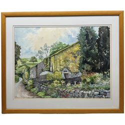 Thomas Coxon (British 20th Century): 'Abbots Harbour - East Marton', watercolour signed titled and dated '08, 37cm x 49cm; MS (British 19th Century): Little Cottage Garden, watercolour signed with initials and dated 1913, 28cm x 21cm (2)