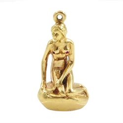 Danish 14ct gold mermaid pendant by Bernard Hertz, stamped 585