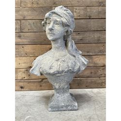 Victorian design cast stone bust depicting Jasmine