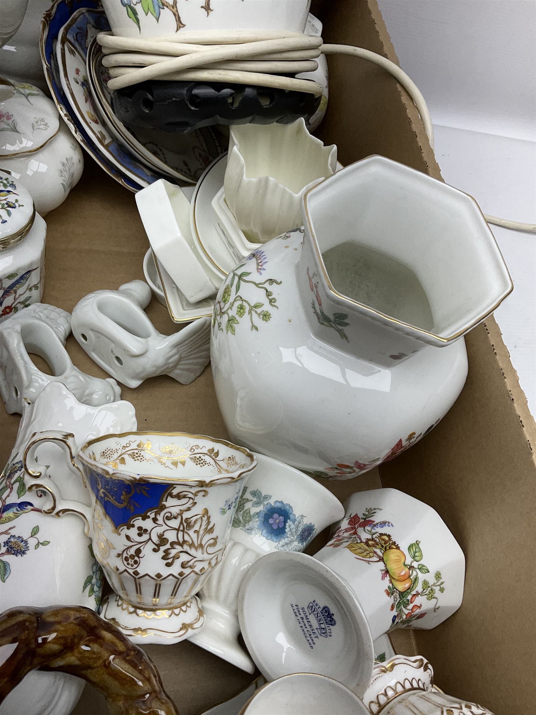 Three Royal Worcester coffee cups and saucers, and a collection of other Aynsley, Wedgwood etc ceramics, 