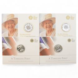 Four The Royal Mint United Kingdom fine silver twenty pound coins, dated two 2013 'A Timel...