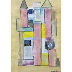 Anne Bonnet (Belgian 1908-1960): Abstract Composition, gouache signed, Bruxelles collection stamp verso 34cm x24cm