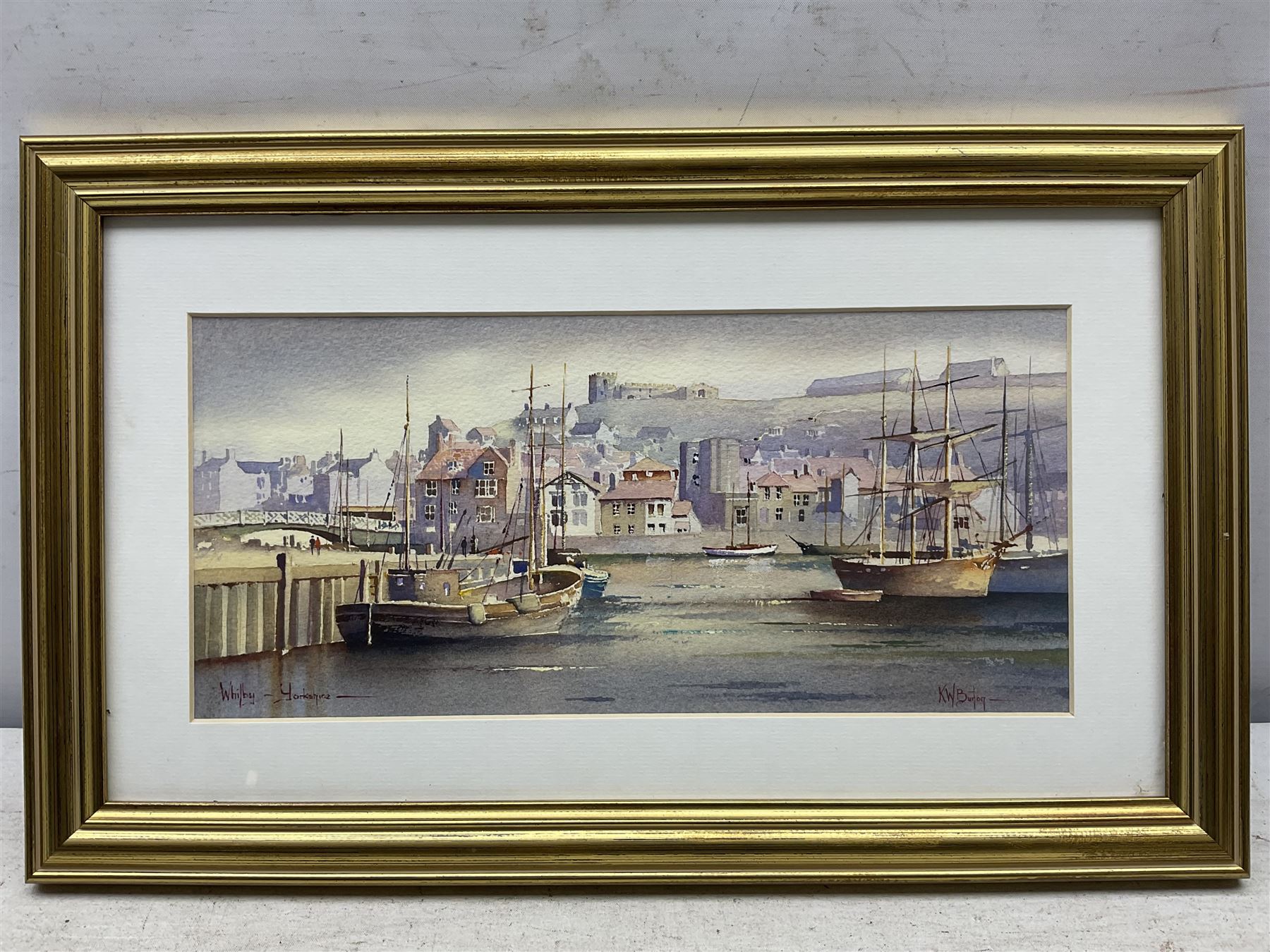 Kenneth W Burton (British 1946-): 'Whitby - Yorkshire', watercolour signed and titled 12cm x 27cm 