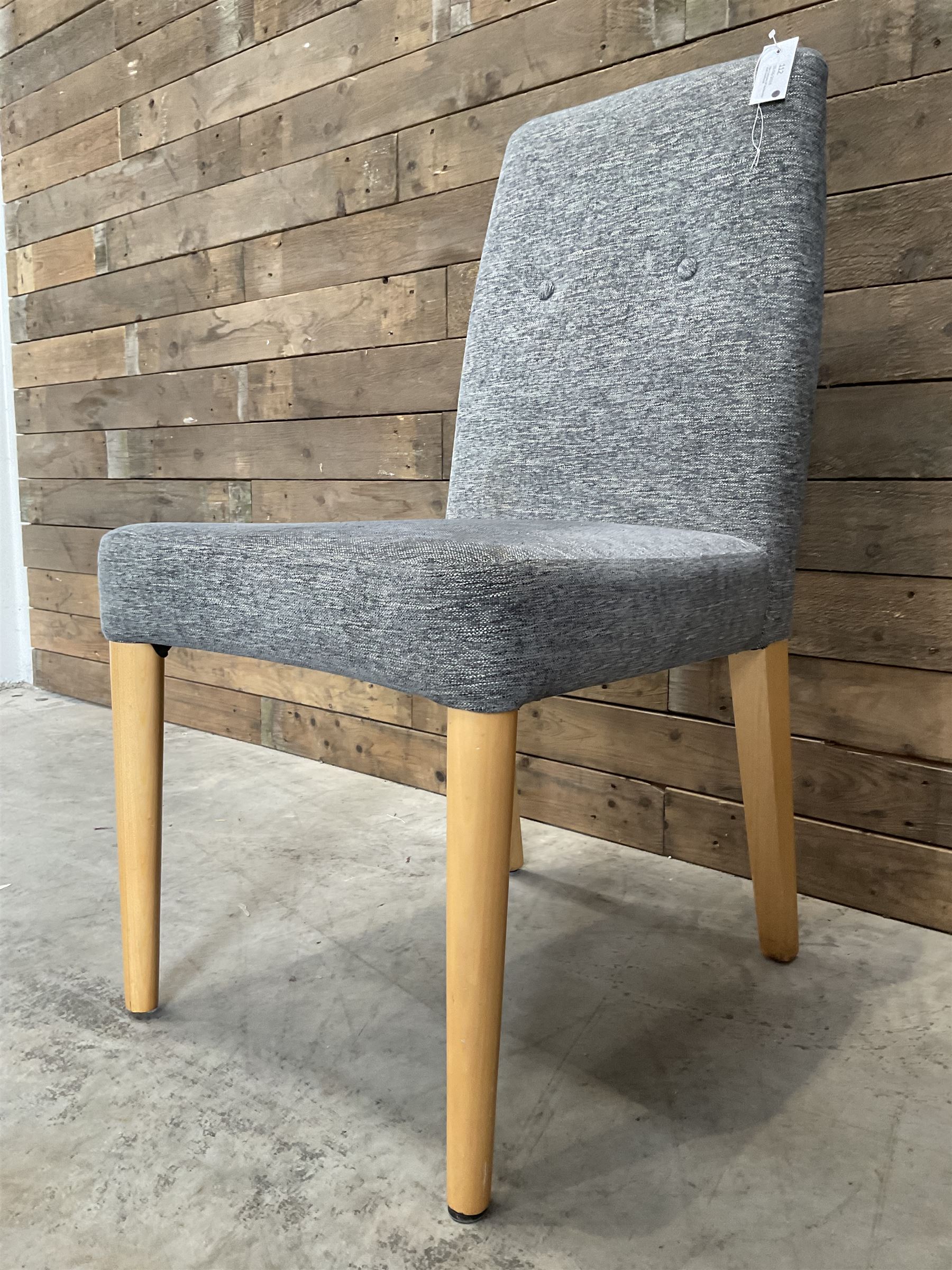 27 x chair upholstered in textured grey fabric, beech legs