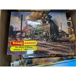 Large collection of Hornby model railway books and catalogues, including The Story of Rovex Volumes 1, 2 and 3 by Pat Hammond, Hornby Dublo Companion book, Hornby Book of Trains first 100 years by Pat Hammond, etc 