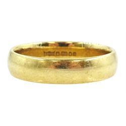 18ct gold wedding band, London 1988