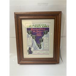 Ellerman's City & Hall Lines advertising page, from The Times of India Annual 1932, within glazed wooden frame, page H31cm