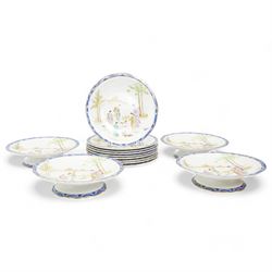 Early 20th century Sampson Hancock dessert service, decorated in the 'Japonica' pattern, c...