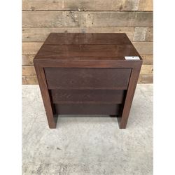 5 x rosewood bedside chests, fitted with thee tiered soft-close drawers