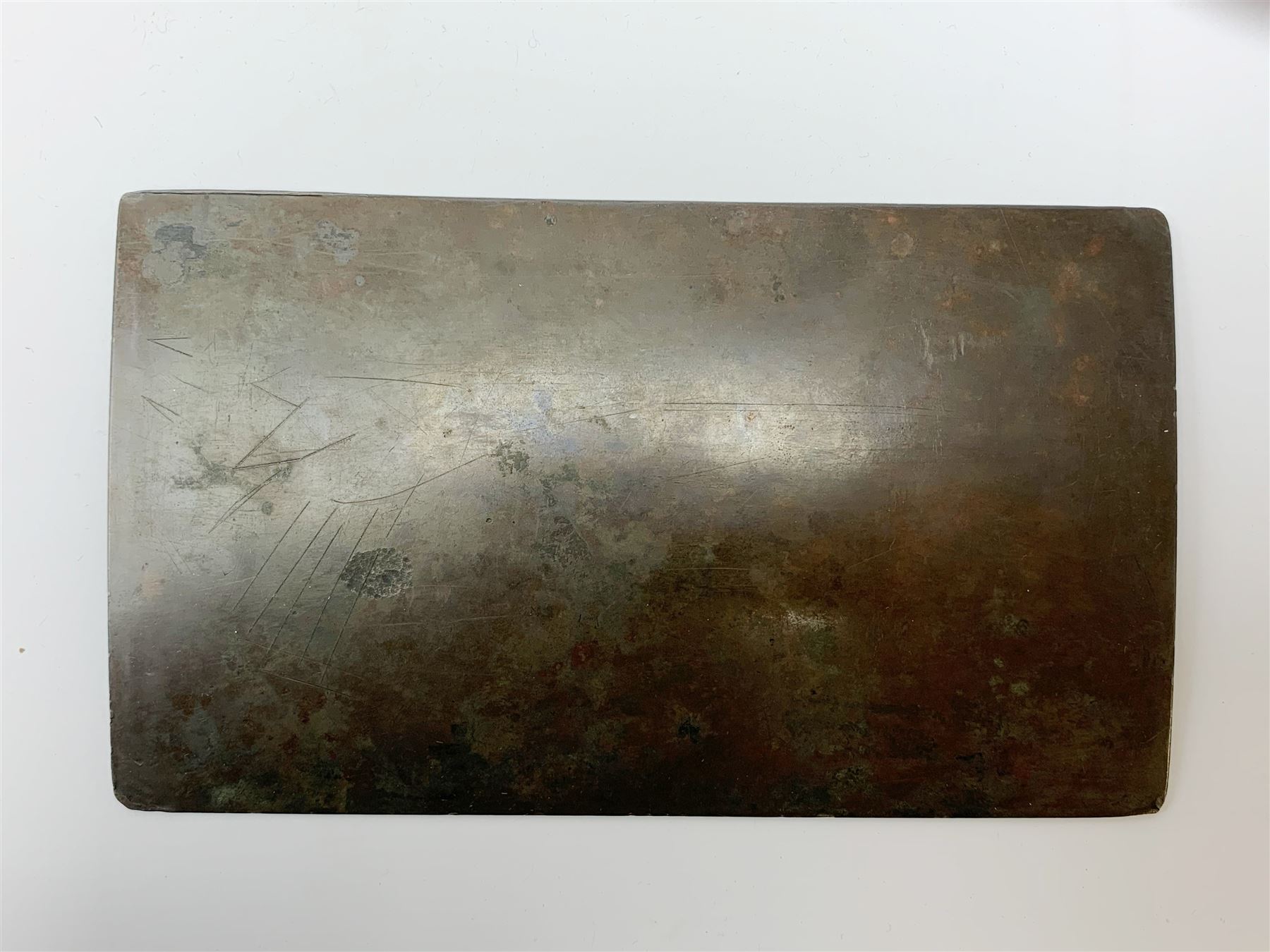 19th Century provincial Narbeth and Pembrokeshire bank copper banknote printing plate for ten pounds, housed in a card sleeve the front being printed with the banknote design 