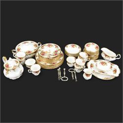 Royal Albert Old Country Roses pattern tea and dinner wares, including two tier cake stand...