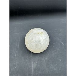 Pair of milk calcite spheres, D10cm 