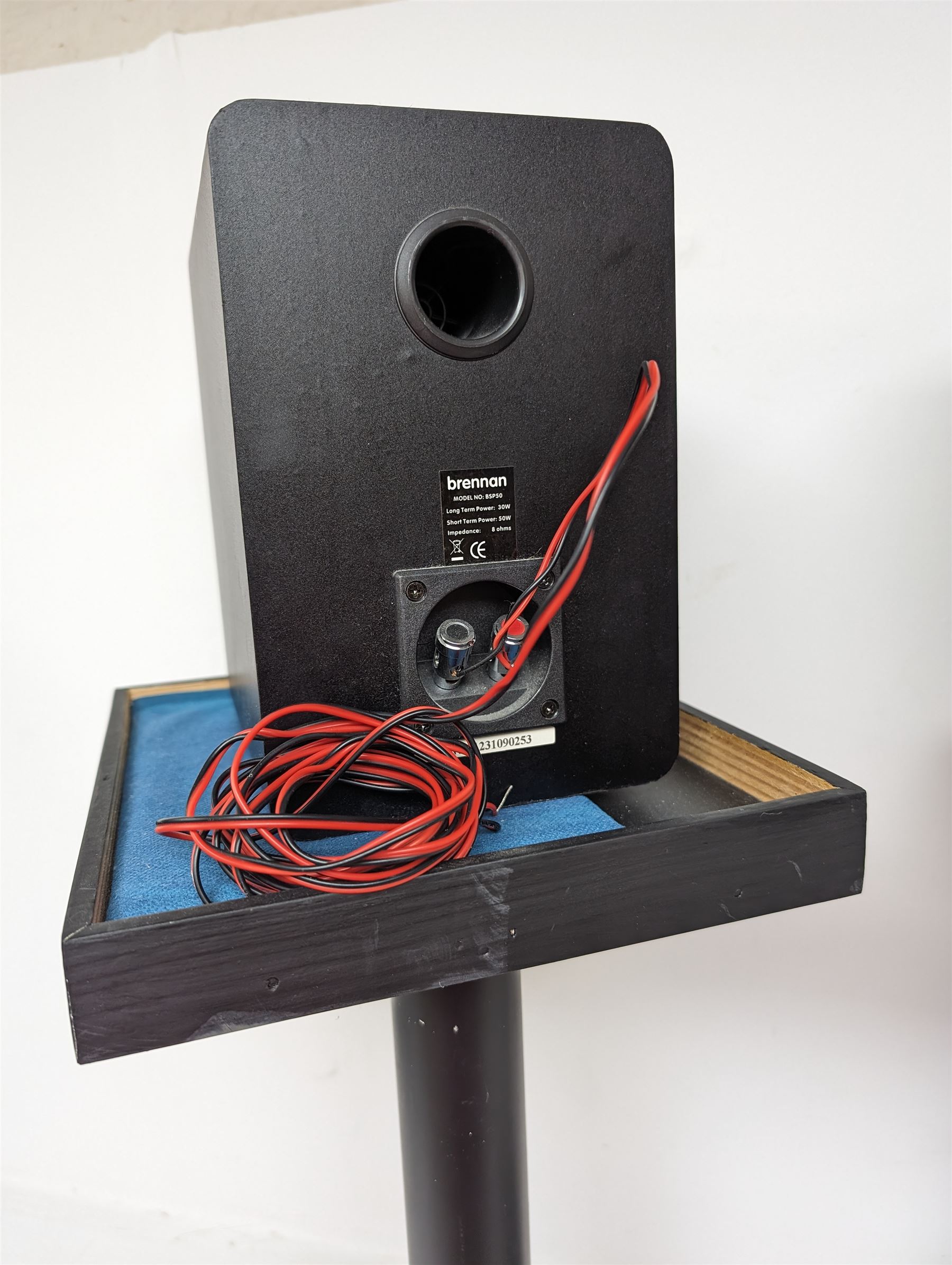 Pair of Brennan BSP50 speakers and speaker stands 