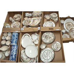 Large collection of dinnerwares from various makers in Indian Tree pattern, together with Wedgwood dinner service, two vases etc, in seven boxes 