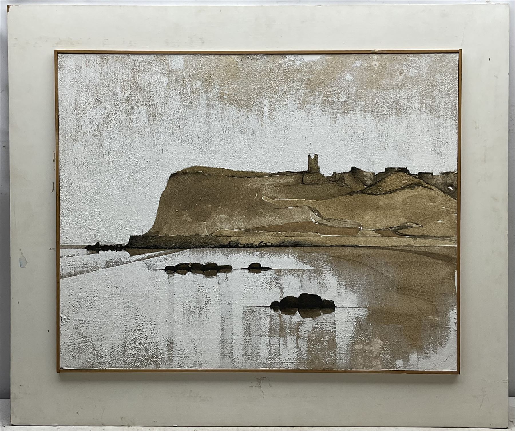 Wilson (20th century): Scarborough North Bay, mixed media with sand indistinctly signed 61cm x 77cm