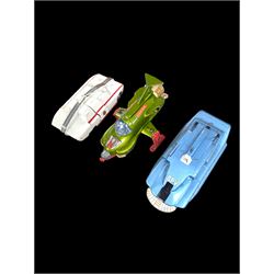 Three Dinky toys, comprising Spectrum Pursuit Vehicle, Maximum Security Vehicle, and UFO Interceptor, unboxed and playworn 