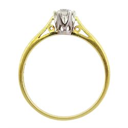 18ct gold single stone round brilliant cut diamond ring, London 2012, diamond approx 0.25 carat