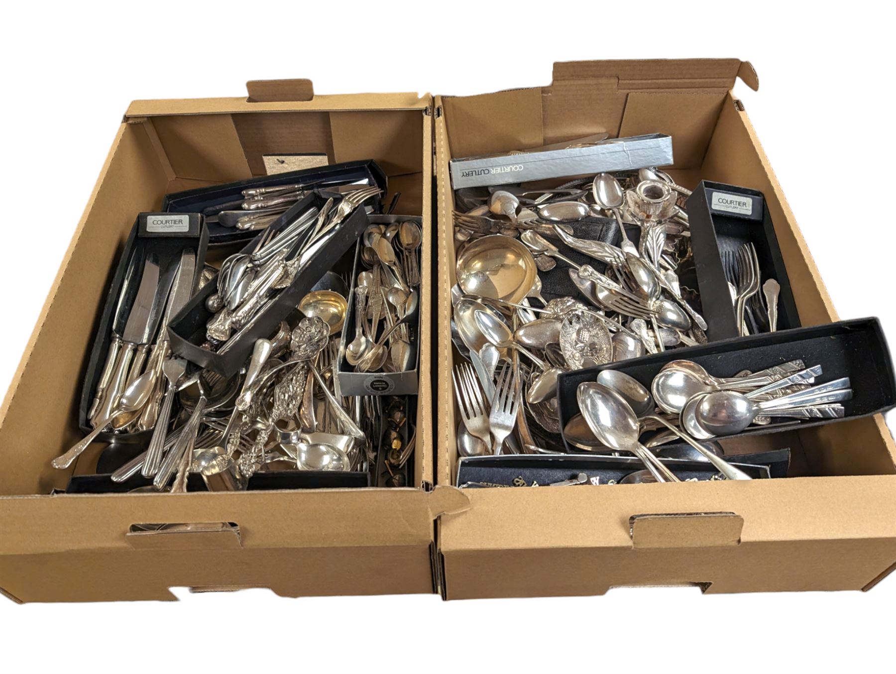 Large collection of silver plated cutlery, including Viners, Courtier and Kings Pattern examples