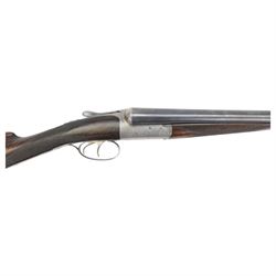 SHOTGUN CERTIFICATE REQUIRED - John Dickson & Son, 12 bore, round-action trigger plate ejector, side by side double barrel shotgun with 71cm (28