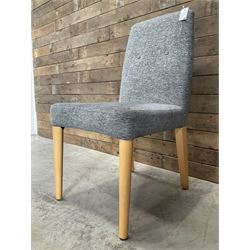 27 x chair upholstered in textured grey fabric, beech legs