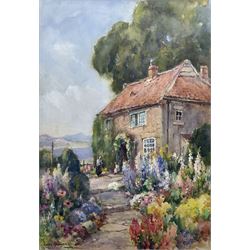 Owen Bowen (Staithes Group 1873-1967): 'Metcalf's House and Garden by the River Wharfe - S...