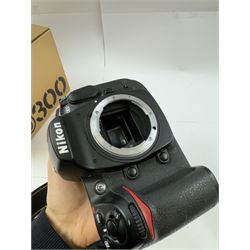 Nikon D300 camera body serial no. 4105777, boxed with shoulder strap, instructions, charger, etc