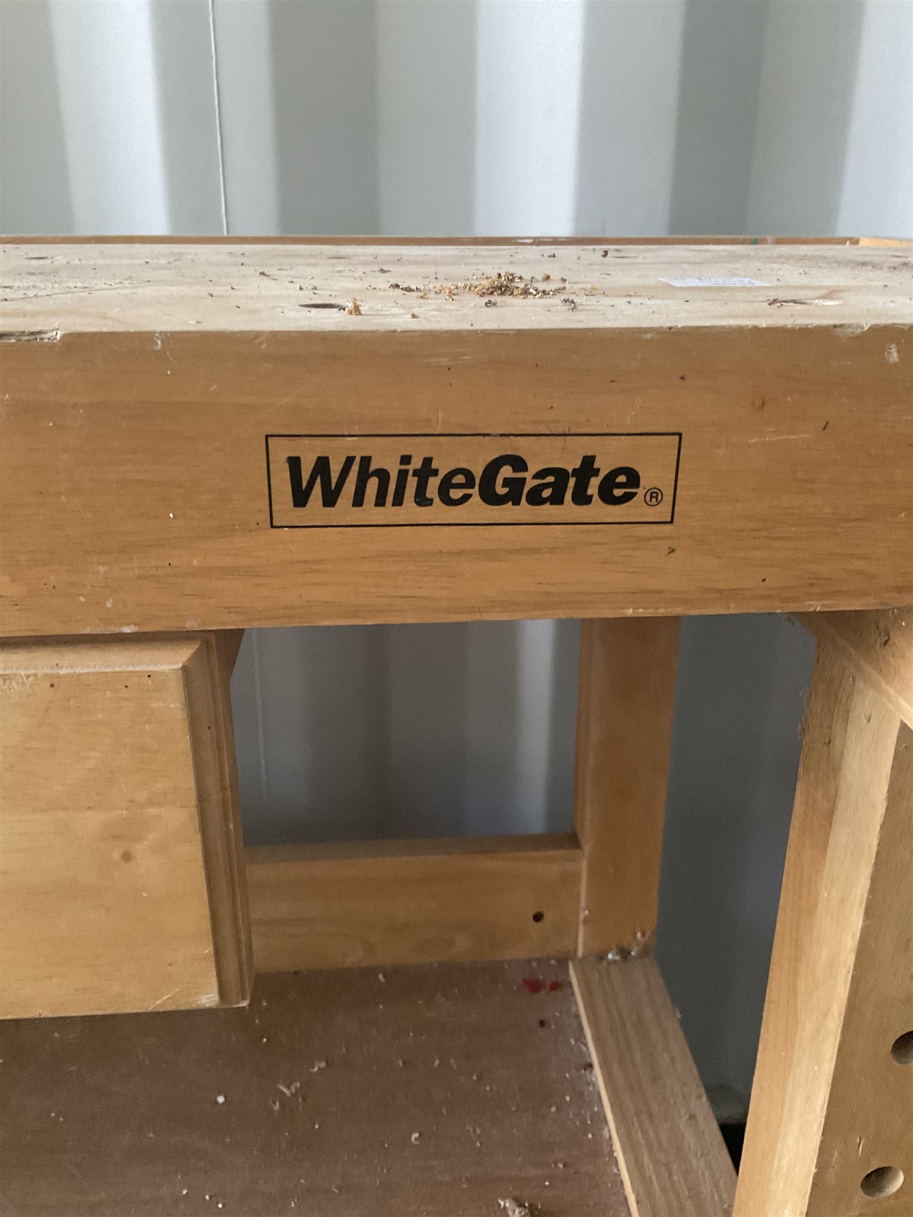 “White gate” Beech carpenters work bench with vice - THIS LOT IS TO BE COLLECTED BY APPOINTMENT FROM DUGGLEBY STORAGE, GREAT HILL, EASTFIELD, SCARBOROUGH, YO11 3TX