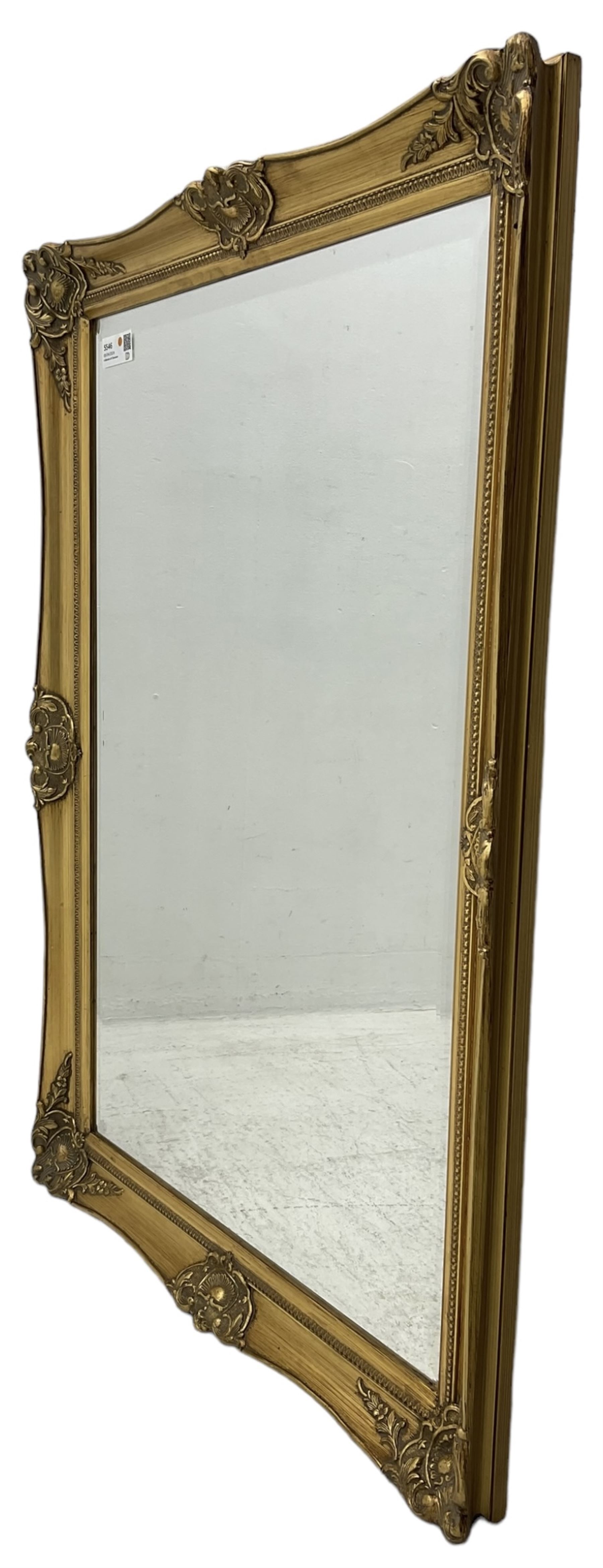 Victorian design gilt framed wall mirror, bevelled plate