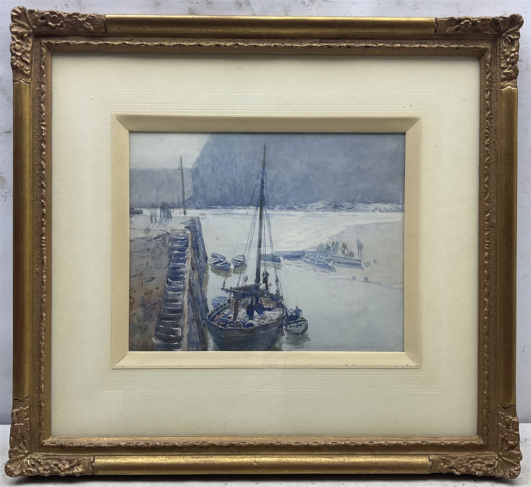 Ernest Dade (Staithes Group 1864-1935): The Quayside, watercolour signed and dated '97, 25cm x 31cm