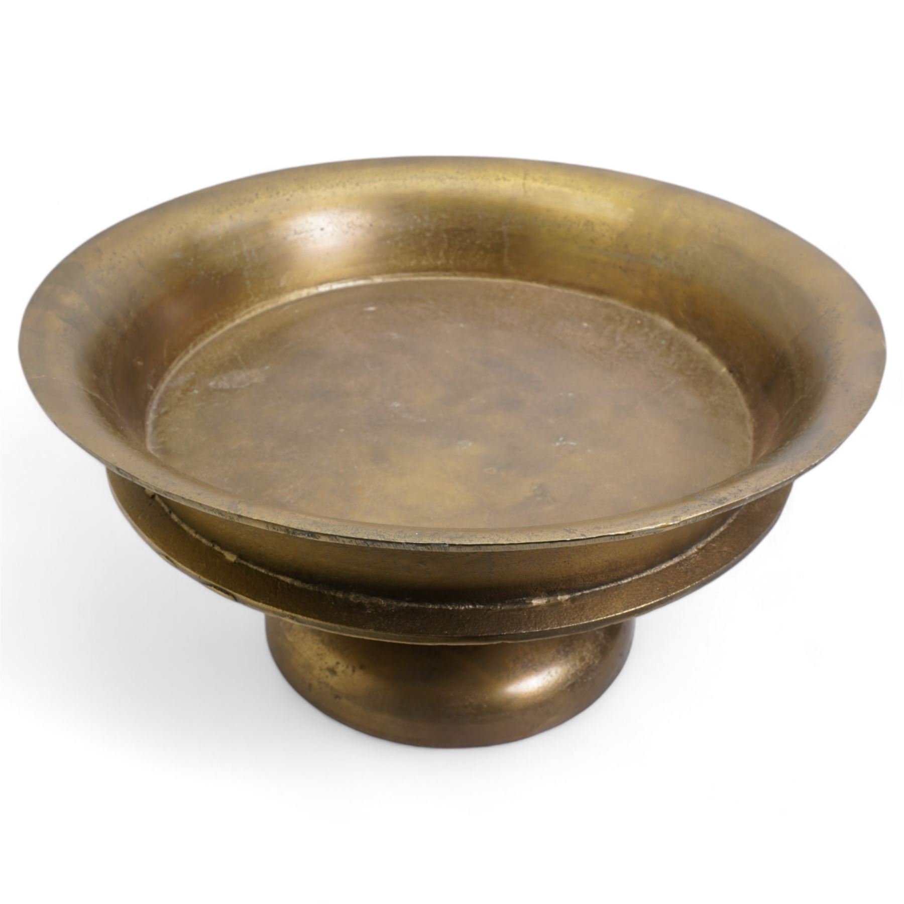 Antique style large pedestal bowl, in antique bronze finish, D50cm x H25cm 