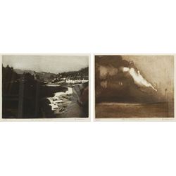 David Morris (British 1937-2018): 'The Valley Sandsend' and 'Steel Making Redcar', two aquatints signed titled and numbered 1/75 and 23/50, respectively, in pencil 24cm x 30cm and 26cm x 32cm (2)