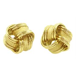 Pair of 18ct gold knot stud earrings