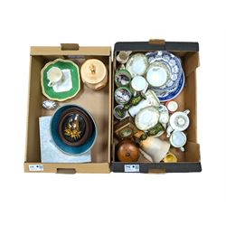 Noritake teawares, collectors plates, Art Deco wall pocket and other ceramics, in two boxes 